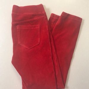 Girls Hanna Andersson Red Cord Velour Legging